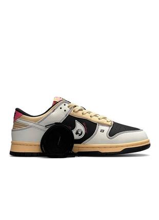 Мужские кроссовки бежевые с коричневым nike scale sb dunk low x stussy 40th brown beige
