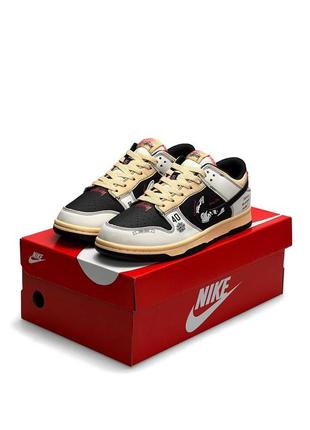 Мужские кроссовки бежевые с коричневым nike sb dunk low x stussy 40th brown beige3 фото