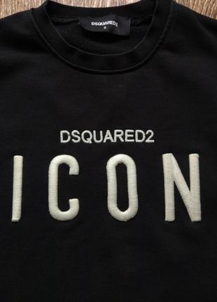 Оригинальный черный мужской свитшот худи футболка dsquared 2 размер s3 фото
