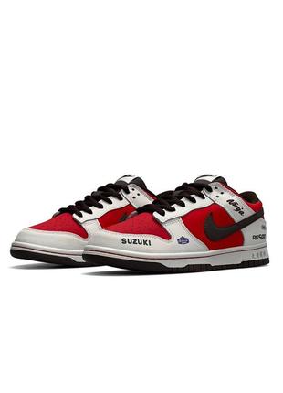 Мужские кроссовки красные с черным nike sb dunk low suzuki ninja rg5005 фото