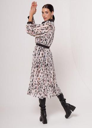 Бежева шифонова сукня-сорочка, розмір s2 фото