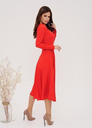 Червона класична сукня з довгими рукавами, розмір s2 фото