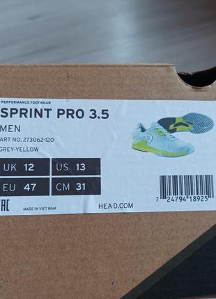 Нові кросівки для тенісу head sprint pro 3.5, розмір us 13, eur 47, 31см9 фото