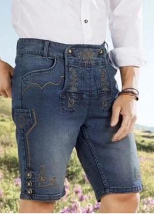 Livergy. баварские джинсовые шорты в стиле октоберфест. 56 размер.