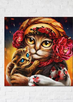 Постер "сім'я котиків © маріанна пащук", "cn53117m", 40x40 см