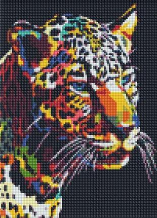 Алмазна мозаїка "ягуар поп-арт" ідейка amo7214 30х40 см