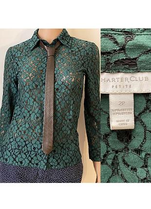 Рубашка блуза в цветы с сеткой