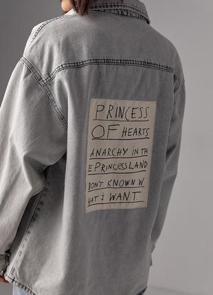 Джинсова куртка в стилі grunge - світло-сірий колір, l4 фото