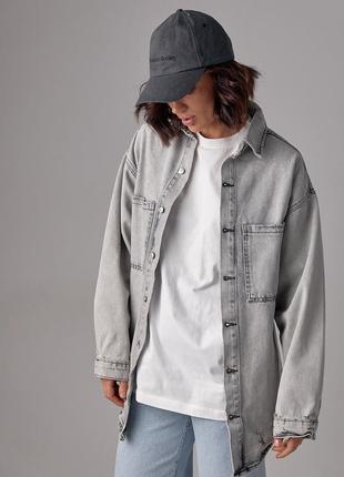 Джинсова куртка в стилі grunge - світло-сірий колір, l7 фото