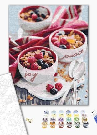 Картина за номерами "ягідний сніданок", "bs51752", 40x50 см