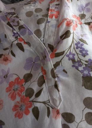 Блузка из чистого льна с цветочным7 фото