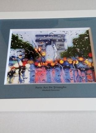 Картини "дощ у парижі" в рамі під склом1 фото