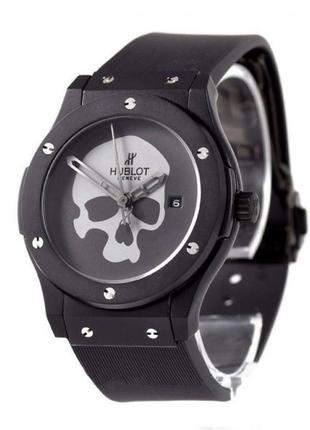 Наручні годи hublot skull bang quartz black-black