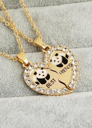 Парні підвіски best friends з пандами panda пандочки кращі дру...