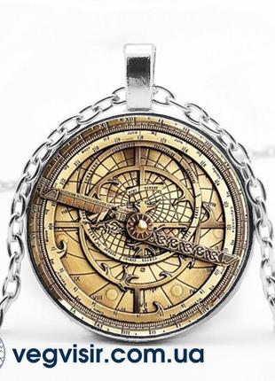 Кулон подвеска в стиле стимпанк с часами часы амулет оберег ча...