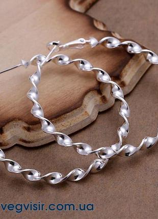 Вишукані сережки кільця великі кола стерлінгове срібло 925 про...