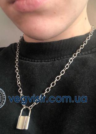 Шикарна підвіска із замком колодка замок колодка товстий ланцю...