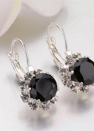 Вишукані сережки сережки чорні black камені кристали стильні в...