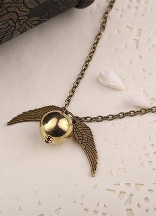 Підвіска золотий снітч-кулон із гаррі поттера крила ангела амулет