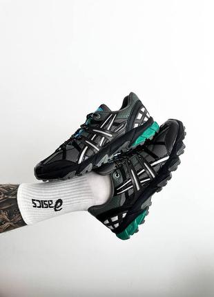 Мужские кроссовки черные с зеленым matin kim xasics gel-sonoma 15-50"black/pure/silver"1 фото