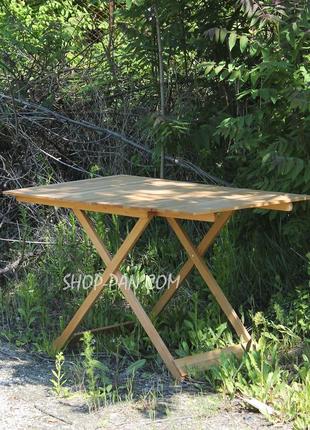 Розкладний дерев'яний столик зі стільцями 6 шт. для пікніка (7...4 фото