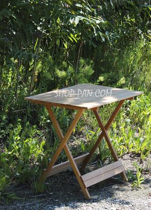 Розкладний дерев'яний столик зі стільцями 6 шт. для пікніка (7...6 фото