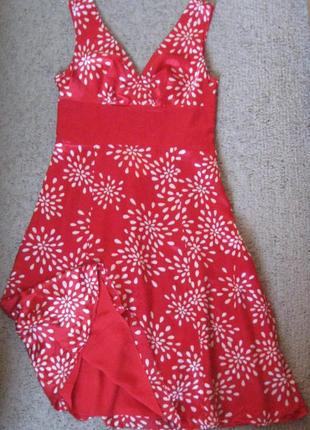 Красное шелковое платье1 фото