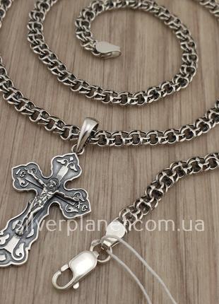 Срібна цепочка і ажурний хрестик. чоловічий кулон хрест та лан...9 фото