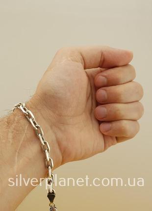 Масивний срібний браслет чоловічий якір. браслет якірне плетін...6 фото