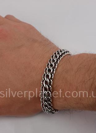 Чоловічий срібний браслет "пітон" зі срібла 925 20 розмір3 фото