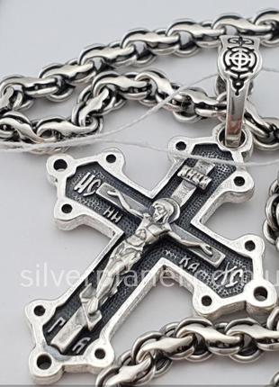 Комплект! срібна цепочка і красивий хрестик з срібла 925. ланц...6 фото