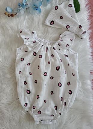 Боді муслін ромпер і косинка муслін пов'язка