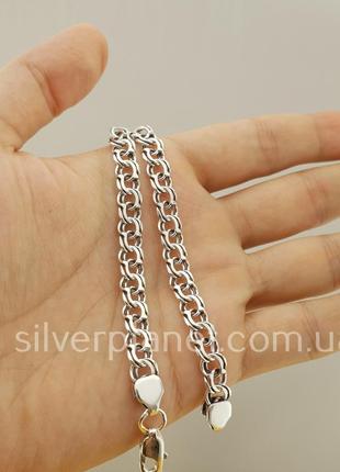Срібний браслет бісмарк чоловічий. довжина 20 см6 фото