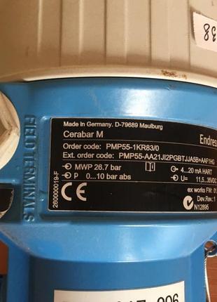Датчик тиску високотемпературний endress+hauser pmp55-1kr83/0 ...