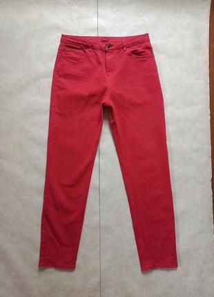 Брендовые красные джинсы с высокой талией esprit, 14 pазмер.