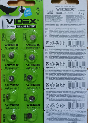 Батарейка часова videx 364, sr621sw, ag1, lr621, g1 (1 шт.)