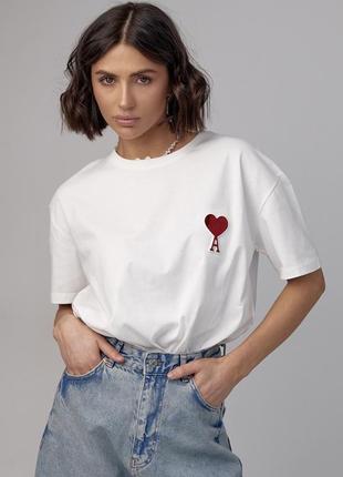 Женская футболка с выпуклой надписью ami1 фото