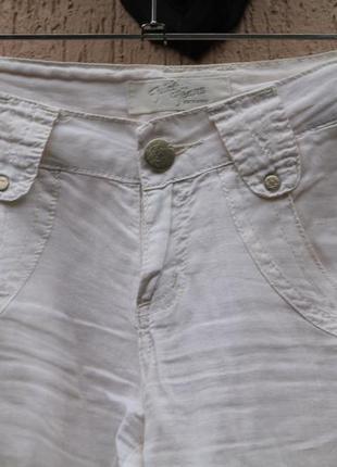 Лляні білі літні штани штани на зав'язках внизу з-м2 фото