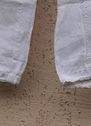 Лляні білі літні штани штани на зав'язках внизу з-м4 фото
