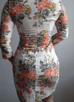 Квіткове стильне плаття з виділеної талією2 фото