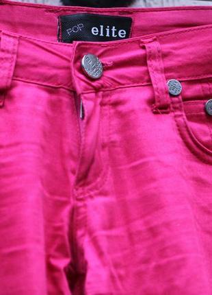 Яскраві малинові фуксія марсала штани весна літо прямого крою c..3 фото