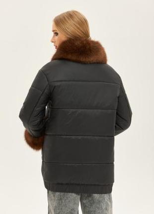 Крута зимова куртка з натуральним хутром5 фото