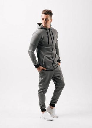 Чоловічий спортивний костюм сірий4 фото