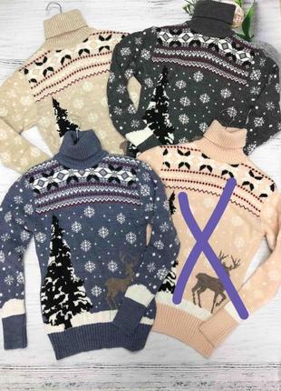 Новорічний зимовий теплий светр універсал4 фото