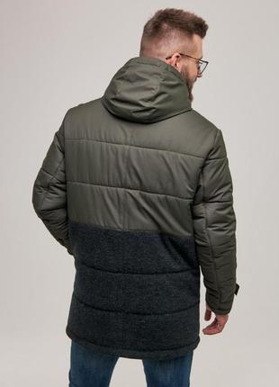 Практична зимова куртка хакі2 фото