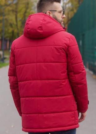 Зимова червона куртка чоловіча3 фото