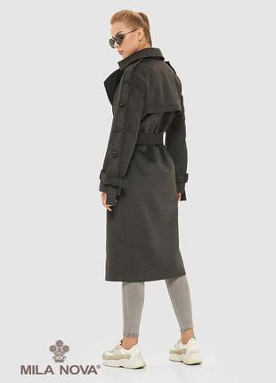 Пальто з італійської вареної вовни з підкладкою без утеплювача2 фото