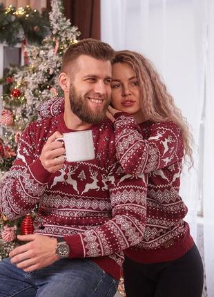 Новорічний зимовий светр унісекс з оленями3 фото