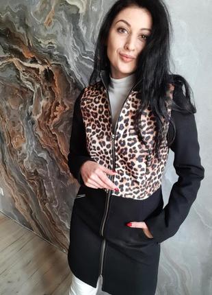 Осіннє пальто з принтом леопард2 фото