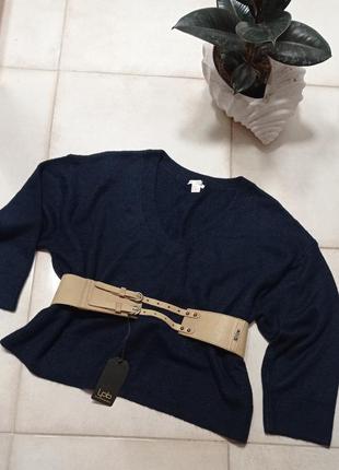 Теплый синий свитер xl, 2xl